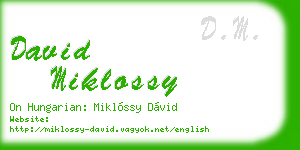 david miklossy business card
