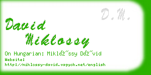 david miklossy business card